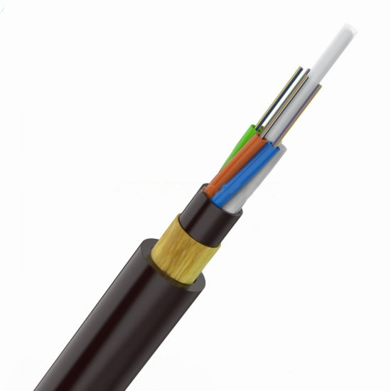 BLACKSTONE ADSS MLT Fiber Optic Cable, 16 Core, Outdoor, Multimode, OM1, 62.5/125µm, PE, Black, part number:BSADSS2OM116BL-PE 