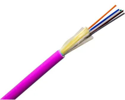 BLACKSTONE Tight Buffer Fiber Optic Cable, 4 Core, Indoor/Outdoor, Multimode, OM4, PVC, Violet, part number: BSIF-TB-4C-OM44