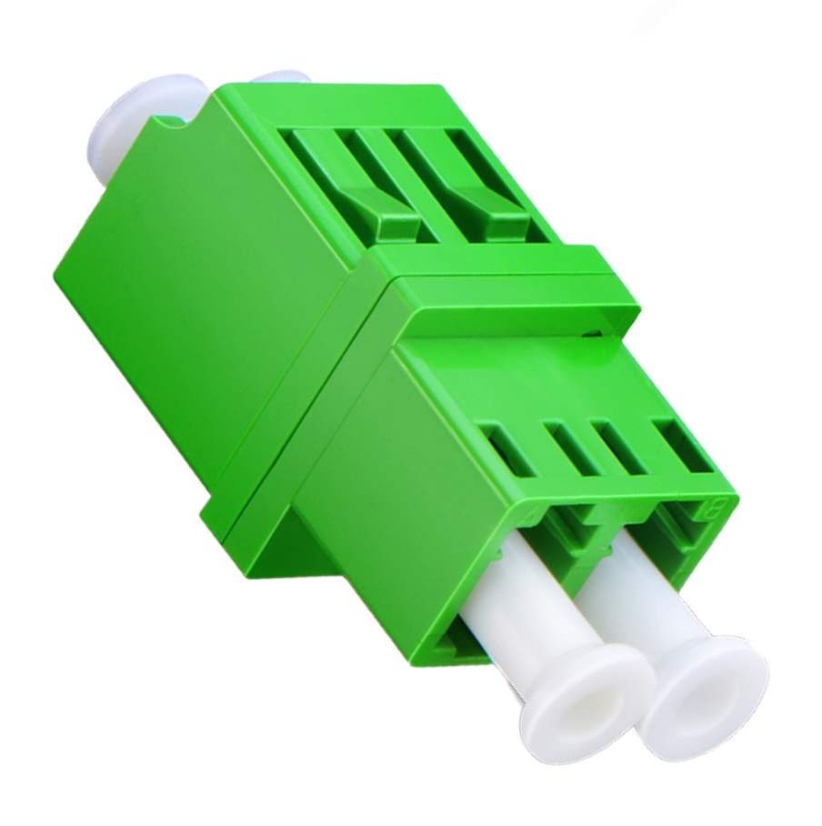 BLACKSTONE LC/UPC to LC/UPC Duplex Single Mode Plastic Fiber Optic Adapter/Coupler without Flange, Green, part number: BS-D-LCLC-SPC-GR