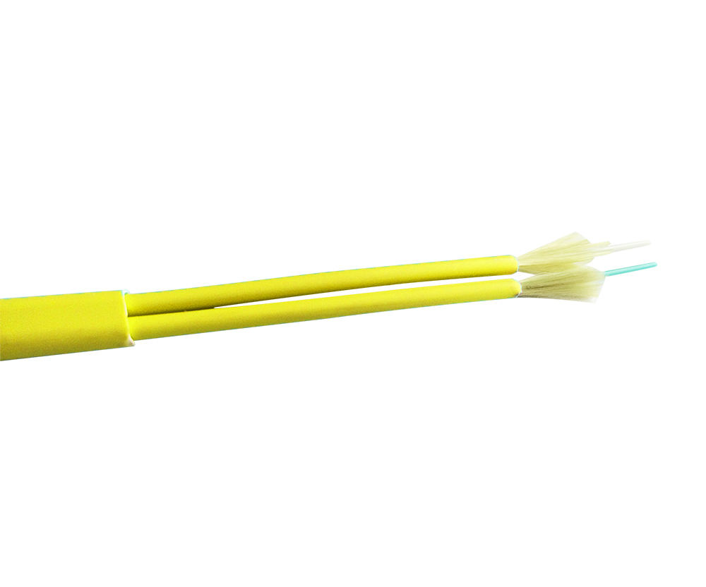 BLACKSTONE Flat Duplex Fiber Optic Patch Cable, Riser, Indoor, Single Mode, OS2, 9/125µm, 3mm, Indoor, LSZH, Yellow, part number:BSFDOS2YL-LSZH 