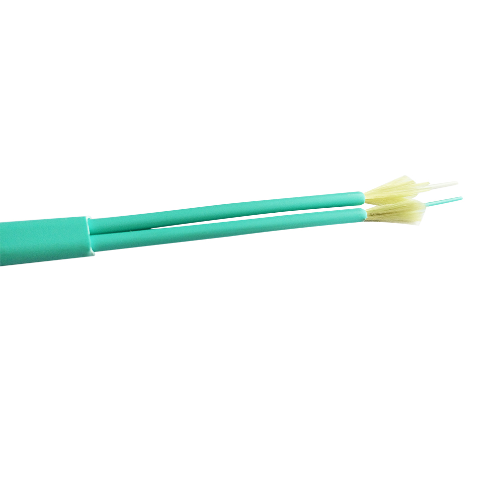 BLACKSTONE Flat Duplex Fiber Optic Patch Cable, Multimode, OM3, 50/125µm, 3mm, Indoor, LSZH, Aqua, part number:BSFDOM3AQ-LSZH 