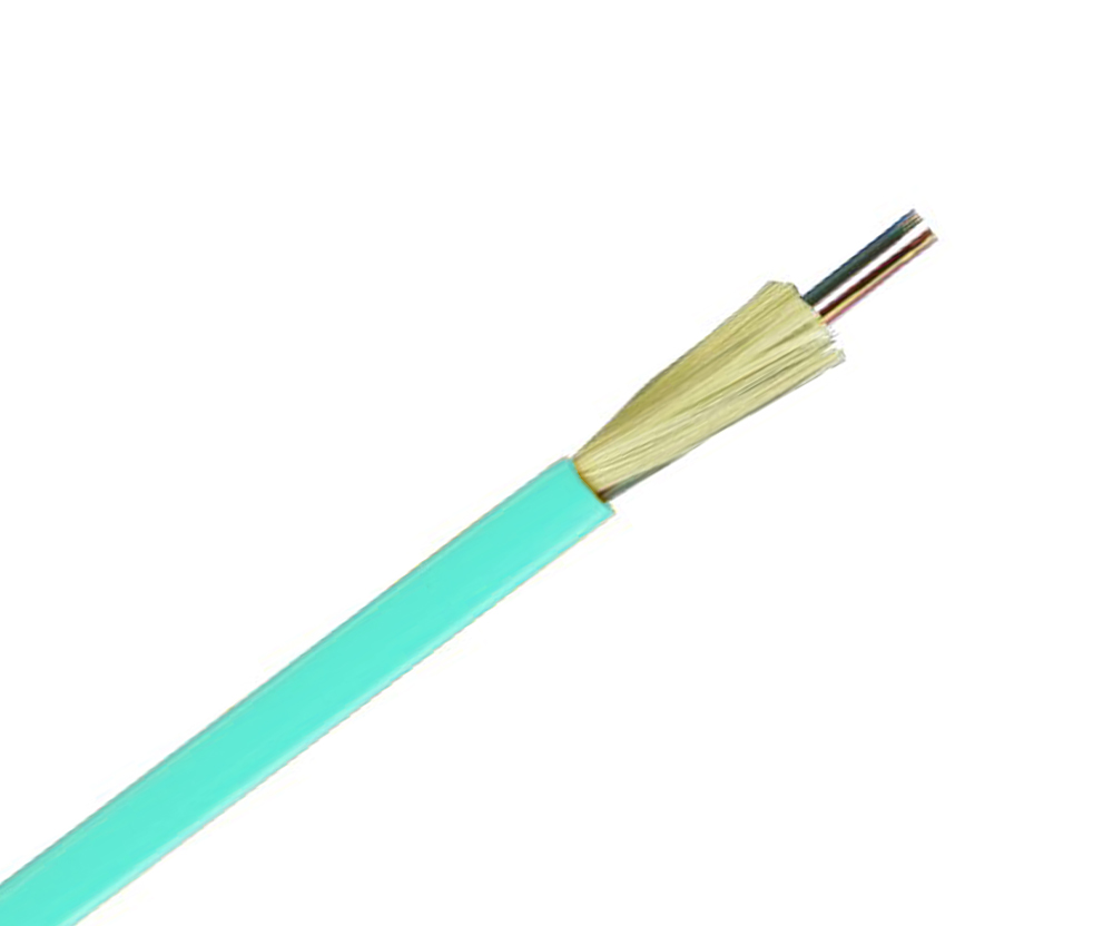 BLACKSTONE Flat Ribbon Fiber Optic Patch Cable, 4 Core, Indoor,  Multimode, OM3, 50/125µm, 3mm, LSZH, Aqua, part number:BSFROM34AQ-LSZH