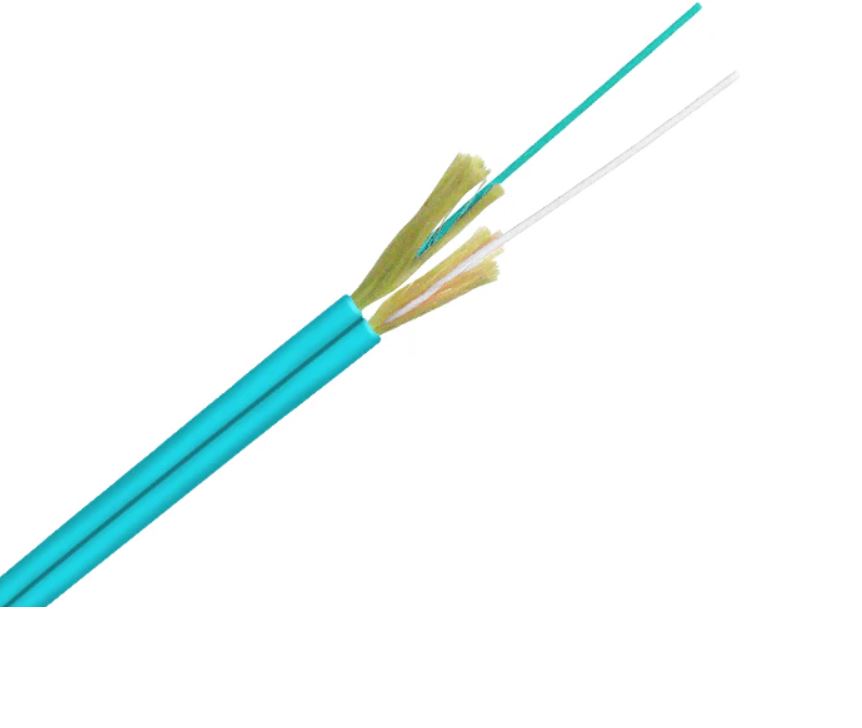 BLACKSTONE Duplex Zip-cord Interconnect Fiber Optic Cable, Riser, Indoor, Multimode, OM3, 50 /125µm, 2mm, Indoor, LSZH, Aqua, part number:BSZCCOM3AQ-LSZH 